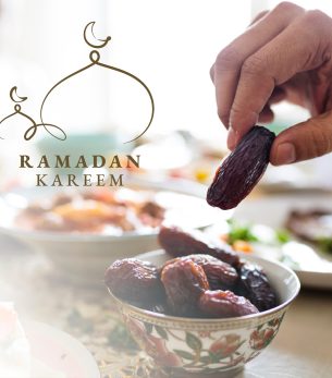 Web Ramadan Kareem social media post with greeting